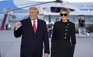 Donald et Melania Trump à la base Andrews le 20 janvier 2021.