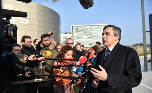 François Fillon sur le site de l'entreprise Thalès à Mérignac, le 25 janvier 2017