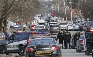 Une fusillade a fait au moins cinq morts à Aurora, près de Chicago, le 15 février 2019.