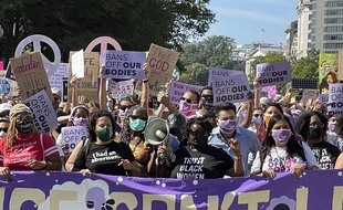 Une manifestation pour défendre le droit à l'avortement aux Etats-Unis, à Washington le 2 octobre 2021.