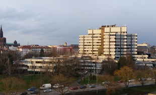 Strasbourg, centre administratif Eurométropole et ville de Strasbourg.