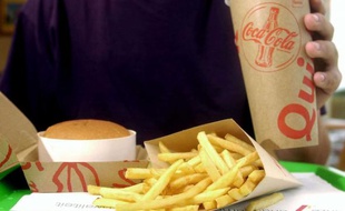 Un plateau repas chez Quick.Juillet 2004.