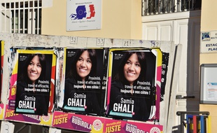 Des affiches de Samia Ghali, candidate aux municipales 2020 à Marseille