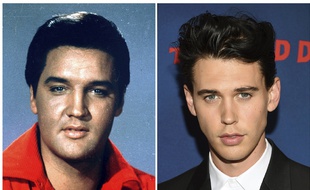 Elvis Presley en 1964 photo,et l'acteur Austin Butler le 10 Juin 2019.