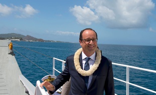 François Hollande en visite à Mayotte, le 22 août 2014.