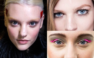 English rose au défilé Givenchy, regard Twiggy chez Gucci et eye-liner coloré chez Chanel.
