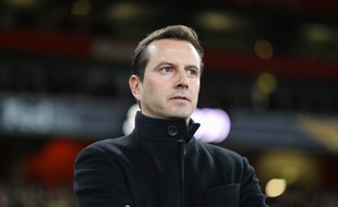 L'entraîneur du Stade Rennais Julien Stéphan, ici lors du match de Ligue Europa à Arsenal.