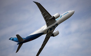 Un Airbus A330 (non électrique) en démonstration au salon du Bourget, le 18 juin 2018 (image d'illustration).