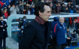 Unai Emery, l'entraîneur du PSG, lors de Paris-Strasbourg au Parc des Princes, le 17 février 2018.
