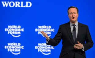 Le Premier ministre britannique David Cameron au Forum de Davos, le 21 janvier 2016
