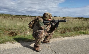Un soldat du 68e régiment d'Afrique à la Valbonne dans l'Ain.