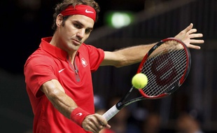 Roger Federer lors de son match contre Fabio Fognini le 14 septembre 2014.
