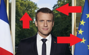 Emmanuel Macron est cerné de flèches rouges