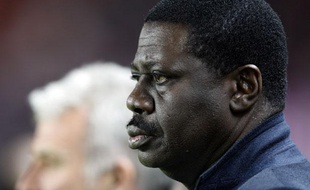 Pape Diouf, alors président de l'OM, en 2009, au Parc des Princes.