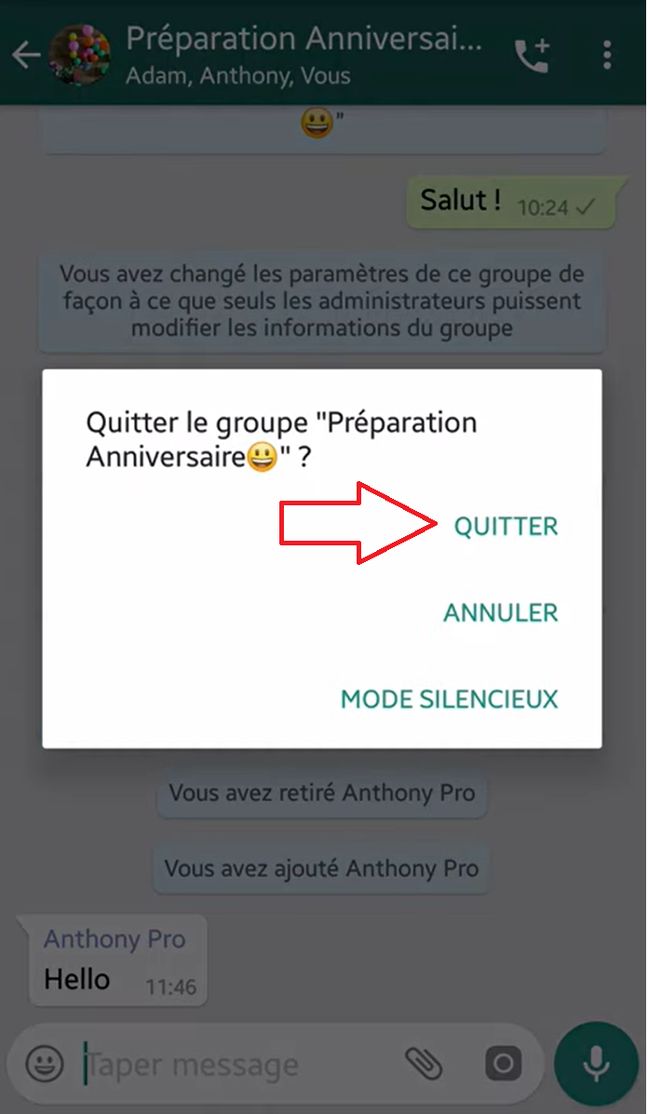 Tuto Comment quitter un groupe WhatsApp