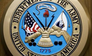 Le logo du département de l'armée des Etats-Unis au Pentagone à Washington le 24 février 2009