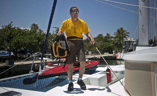 L'athlète américain aveugle Peter Crowley à La Havane, à Cuba, le 25 avril 2014.