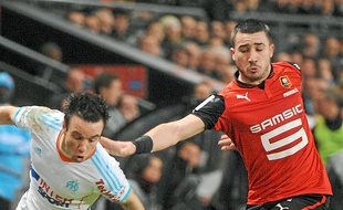 Mathieu Valbuena et Romain Alessandrini, le 26 janvier 2013 à Rennes.