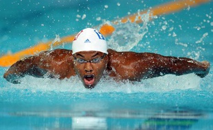 Le nageur français Mehdy Metella, lors d'une compétition le 16 août 2010 à Singapour, lors des Jeux olympiques de la jeunesse.