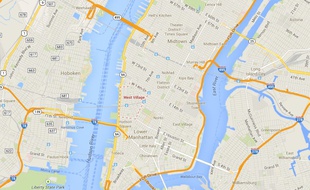 Vue Google Maps de West Village, New York.