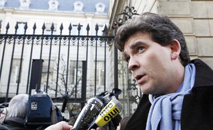 Arnaud Montebourg rue de Solférino le 24 février à Paris.