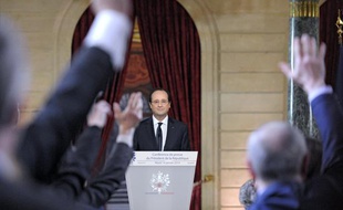 François Hollande lors de sa conférence de presse à l'Elysée, le 14 janvier 2014.