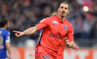 Zlatan Ibrahimovic lors du match entre le PSG et Bastia le 11 avril 2015.