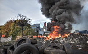 L'usine Ascoval de Saint-Saulve était toujours bloquée, le 31 octobre 2018, pour faire pression sur le gouvernement qui réunissait, le même jour a Bercy les acteurs du dossier.