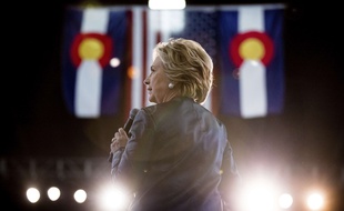 Hillary Clinton lors d'un meeting à Pueblo dans le Colorado (Etats-Unis), le 12 octobre 2016.