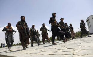 Des combattants talibans patrouillent à Kaboul, en Afghanistan, le jeudi 19 août 2021.