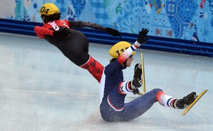 Veronique Pierron lors d'une chute