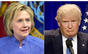 Un photomontage de photos de la candidate démocrate à la Maison Blanche Hillary Clinton, le 15 juillet 2016 et de son rival républicain Donald Trump, le 13 juin 2016
