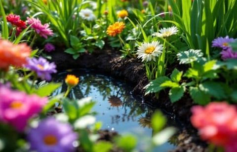 Adoptez cette astuce facile avant la prochaine vague de chaleur : un jardin frais et sans arrosage tout l’été grâce à une zone de rétention végétalisée