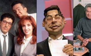 Les Nuls (à gauche) ont forgé «l'esprit Canal +». Michel Denisot (au centre) est le présentateur du «Grand Journal», dont les Guignols sont une émission phare qui a débuté au temps de Philippe Gildas (à droite).