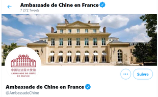 Capture d'écran du compte Twitter de l'ambassade de Chine en France.