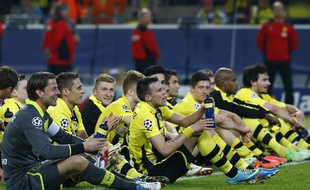Les joueurs du Borussia Dortmund, lors de leur victoire contre le Real Madrid en demi-finale aller de la Ligue des champions, le 25 avril 2013.