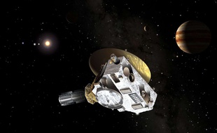 Vue d'artiste de la sonde New Horizons, en route vers Pluton.