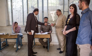 Jour de vote dans le Kurdistan irakien pour le référendum sur l’indépendance du Kurdistan. Ici un bureau de vote dans une école du quartier kurde d'Erbil le 25 septembre 2017.