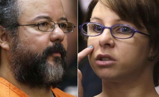 Le «tortionnaire de Cleveland», Ariel Castro, et une de ses victimes, Michelle Knight, le 1er août 2013, au tribunal.
