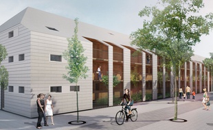 Image de synthèse du projet d'Eklo Hôtel, dans le quartier Bastide-Niel à Bordeaux