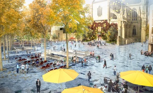 L'avenir de la place Sainte-Anne imaginé par l'agence Ilex et validé par le conseil municipal.