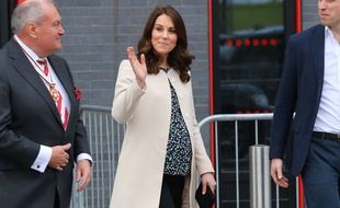 Kate Middleton, enceinte de son troisième enfant, le 22 mars 2018.