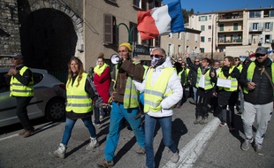 Marche de "gilets jaunes" à Sisteron, le 24 février 2019.