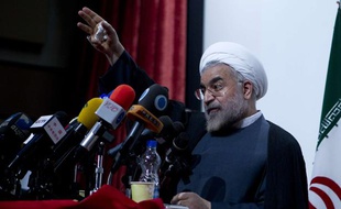 Le président élu iranien Hassan Rohani, lors de la campagne le 30 mai 2013 à Téhéran.