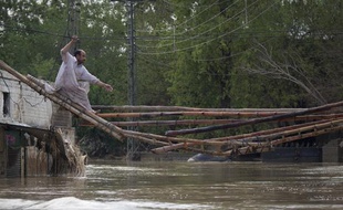 Des inondations ont touché le Pakistan, et notamment la province de Khyber-Pakhtunkhwa, le 31, 2010.