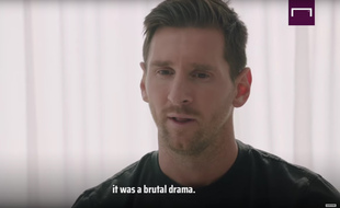 Lionel Messi lors de l'interview accordée à Goal, dans laquelle il annonce qu'il reste au Barça, le 4 septembre 2020.
