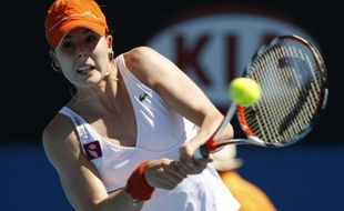La Française Alizé Cornet, lors de son premier tour à l'Open d'Australie, le 19 janvier 2008.