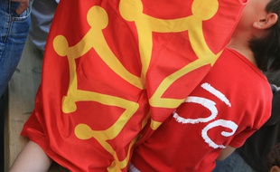 Le drapeau occitan. Illustration.