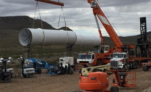 Le terrain sur lequel Hyperloop One prépare son premier test, près de Las Vegas, dans le Nevada.