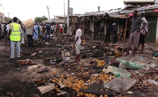 Un attentat à la voiture piégée a soufflé le marché de Maiduguri au Nigéria, le 2 juillet 2014.